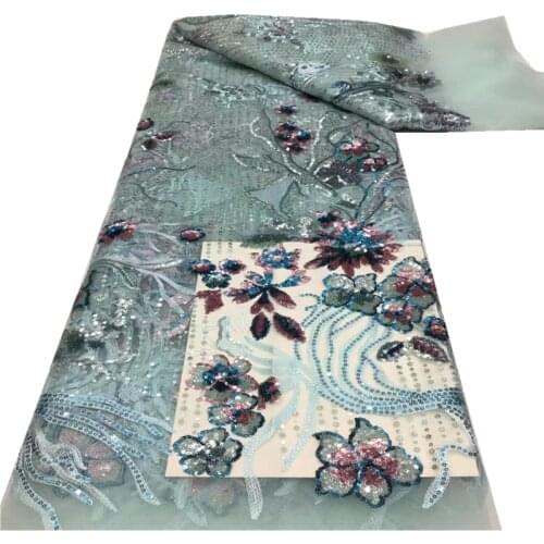 Latest Sequins Lace Fabrics 2021 Nigerian High Quality Embroidery African Net Laces Tulle Fabric For Wedding Dress xx-175