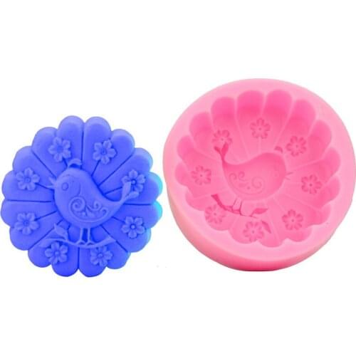 Fondant Soap Mold Little Bird Cute Flower DIY Handmade Soap Candle Silicone Mold Carft Molds