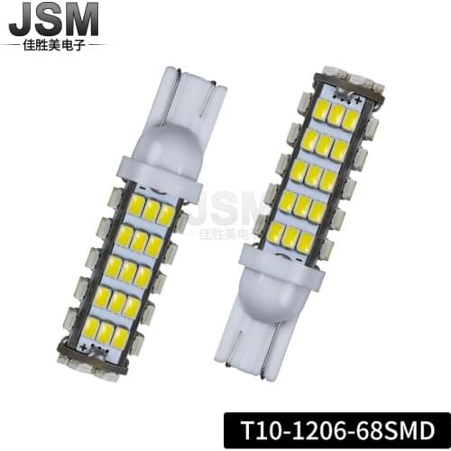 LED Lamp Manufacturer T10 1206 68smd Side Lamp W5w 3020 Reading Lamp Instrument Lamp Plug-in Bulb Led Lights for Car