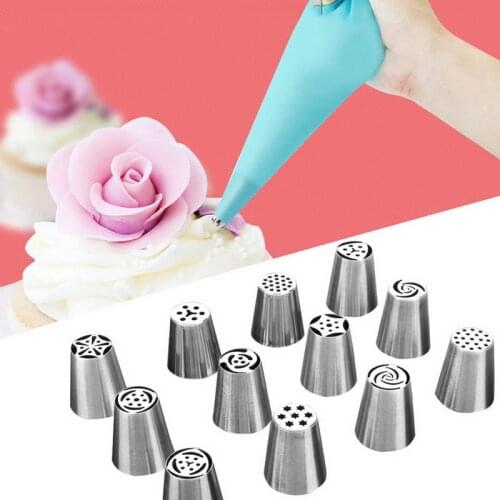 Russian Icing Piping Nozzles 22pcs/Set Stainless Steel Flower Cream Pastry Tips Nozzles Bag Cupcake Cake Decorating Tools