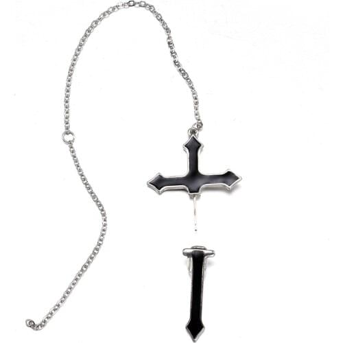 New Fashion Hot Punk Gothic Long Chain Cross Zipper Stud Ear Earrings for Men Women Jewelry Acero Inoxidable Joyeria Mujer