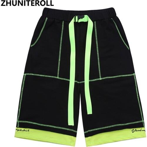 Hipster Striped Teachwear Cotton Shorts for Men Hip Hop Streetwear Harajuku Baggy Joggers Shorts Summer Men Track High Quality