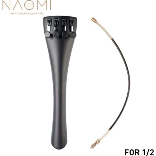 NAOMI Cello Tailpiece 1/2 Cello Tailpiece W/Tailgut Tailcord 4 Fine Tuners Aluminum Alloy For 1/2 Cello Violin Family Parts