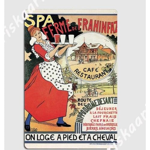 Spa Belgium 1894 Restaurant Frahinfaz Ad Poster Metal Plaque Decoration Wall Decor Club Bar Tin sign Poster
