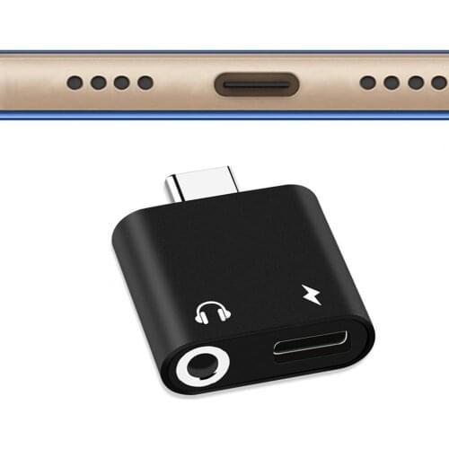 Universal Convenient Mini Type-C Adapter USB3.1 2 in 1 USB C to 3.5mm Type C Cable Converter for Phones