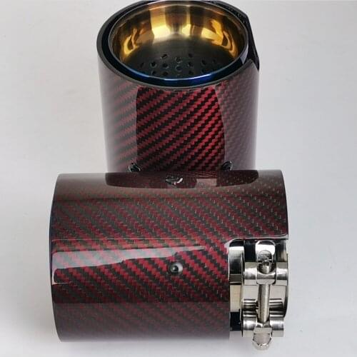 1Piece Glossy Carbon Fiber Exhaust Tip Stainless Steel Muffler For BMW M Series 1 2 3 4 5 Series Pipe Nozzle