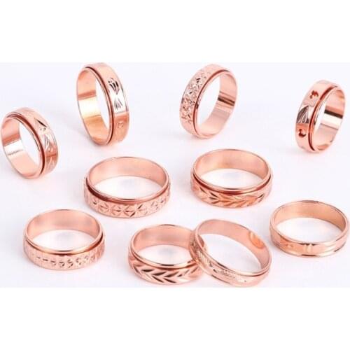 10 Styles Stress Relieving Fidget Band Rings Kit Funny Stress Relief Spinner Metal Rings Bands Unisex Fashion Jewelry