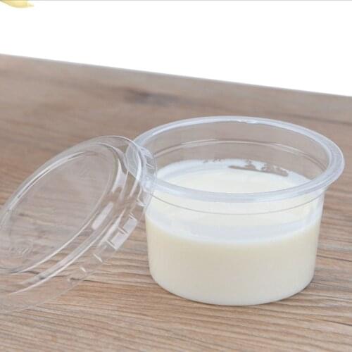 Behogar 100PCS Disposable Clear 2oz 55ML Portion Cups with Lids for BBQ Picnic Restaurant