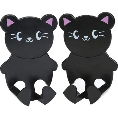 2Pcs Paste type electrical socket storage bracket Cartoon Animal Plug Holder Storage tool Rack Hook Kitchen Decoration