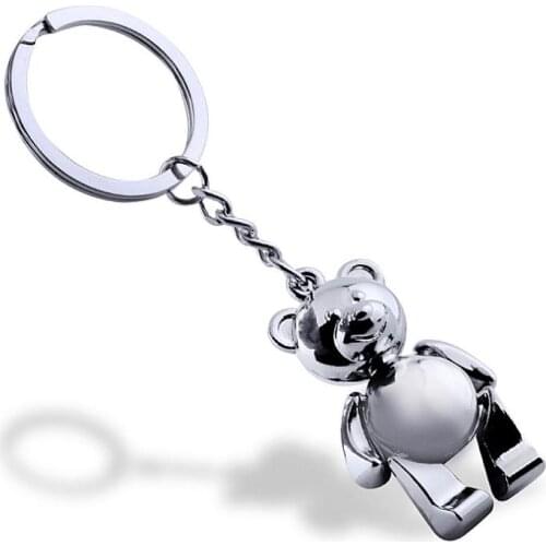 200pcs/lot DHL shipping metal bear keychains lovely zinc alloy animal teddy key chain for girl key rings SN2106