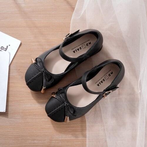 2021 Fashion High Heel Bow Girls Princess Little Shoes Leather ChildrenS Dance Spring Dress Kids Shoes 3 4 5 6 7 8 9 10 12 Year