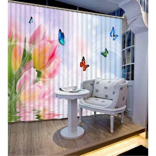 3D Window Curtains For Bedding room 3d flower Curtains for living room Home Decoration