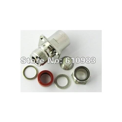 5 pieces/lot) N female flange 4 hole panel mount connector nickelplated Jack for coaxial cable