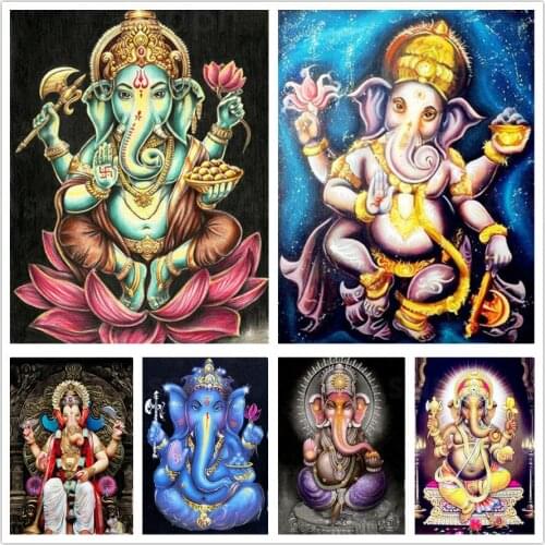 India Elephant God 5D Diy Full Square and Round Diamond Painting Embroidery Cross Stitch Kit Wall Art Handcraft Cafe Home Decor