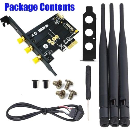 BCM943224PCIEBT2/bcm94360CS2/BCM943602CS WiFi + Bluetooth 4.0 Card to PCI-E x1 Adapter for PC/Hackintosh