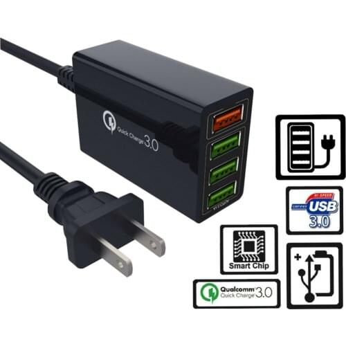 Quick Rapid Charger Charging Station HUB 60W 4-USB Multi Ports,3.0 Charging Station With 4 USB Ports