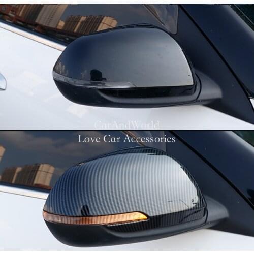 For Kia Seltos 2020-2022 Rear View Mirror Frame Cover Rearview Anti-scratch Guard Trims Carbon Fiber Car-Covers Accessories