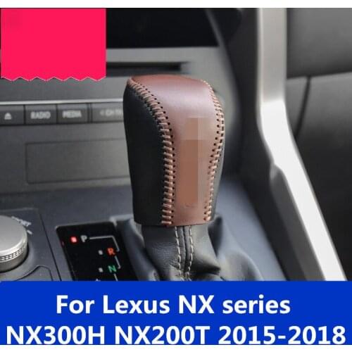 For Lexus NX series NX300H NX200T 2015-2018 top quality Universal Manual Leather Shifter Shift Knob Cover Stitch Shifter Leve
