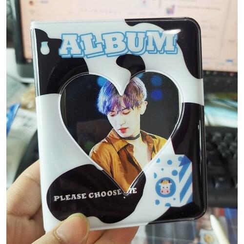 36 Capacity Cute Heart Photo Album for 3 inch Lomo Card Photocard Mini Photo Album for Ateez Stray Kids Bangtan Boys Kpop Cards