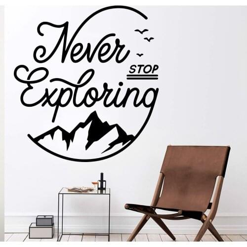 Hot Never Stop Exploring Wall Art Decal Decoration Fashion Sticker Living Room Children Room Wall Stickers Waterproof Wallpaper