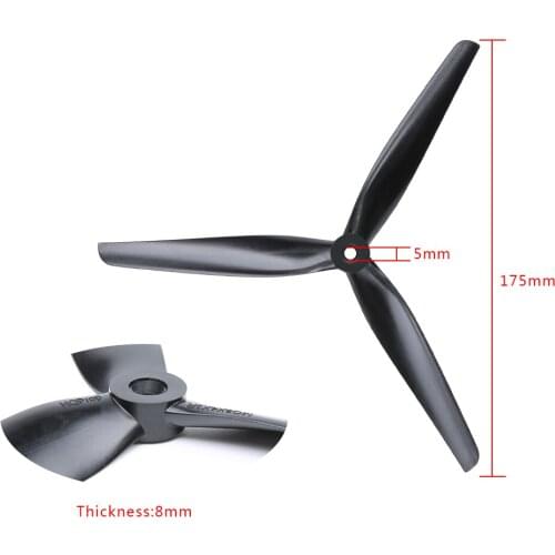 HQPROP 8X4X3 8040 3-Blade Black-Glass Fiber Nylon MacroQuad Propeller CW CCW for 8inch Multirotor LR8 X-Class FPV Drones
