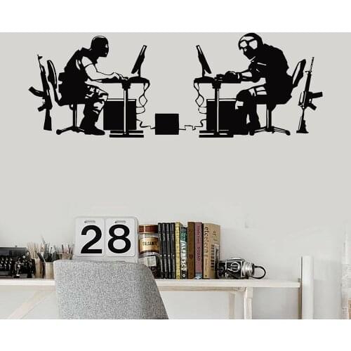 Gaming Vinyl Wall Decal Gamer Battle Video Game Wall Stickers Playroom Boys Room Teenagers Room Decoration Accessories X596