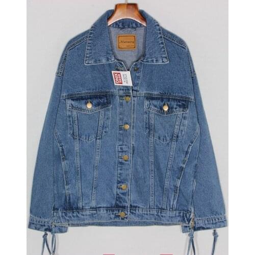 Autumn Korean Fashion Side Zipper Sleeve Denim Jacket Women Outerwear Loose Blue Short Jeans Jacket Coat Female Chaqueta Mujer