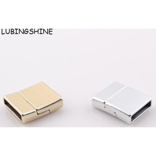 Wholesale Inner Size 15x3mm Fitting Flat Leather Clasp Matter Silver Gold Plated Magnetic Clasps Jewelry Findings C79