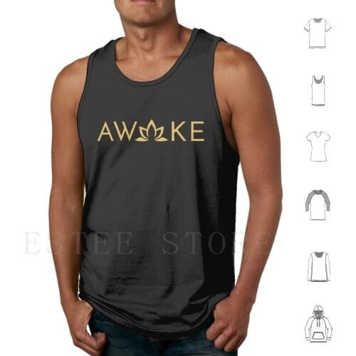Awake Tank Tops Vest Sleeveless Awake Awakened One Enlighten Enlightenment Lotus Yoga Buddha Buddhism Buddhist Spiritual