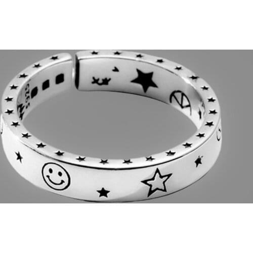 Miuoxion Wholesale Fashion Personality Jewelry Retro Temperament Stars Moon Ring For Women Feature Namour Charm Gift All Seasons