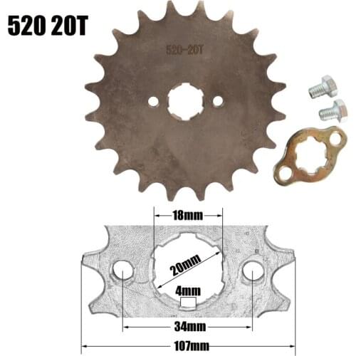 Motorcycle 520 20mm 20T Front Engine Sprocket For Honda Lifan ZongShen YCF ATV Quad Dirt Pit bike Buggy