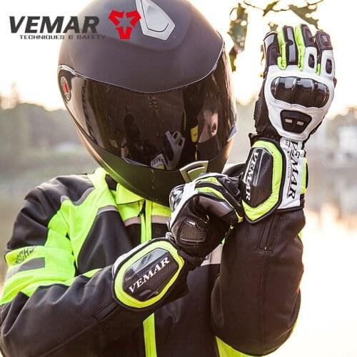 Moto Motorcycle Gloves Alpine Men Genuine Leather Glove Alloy Motocross Protective Gear Cycling Guantes Moto Luvas Stars