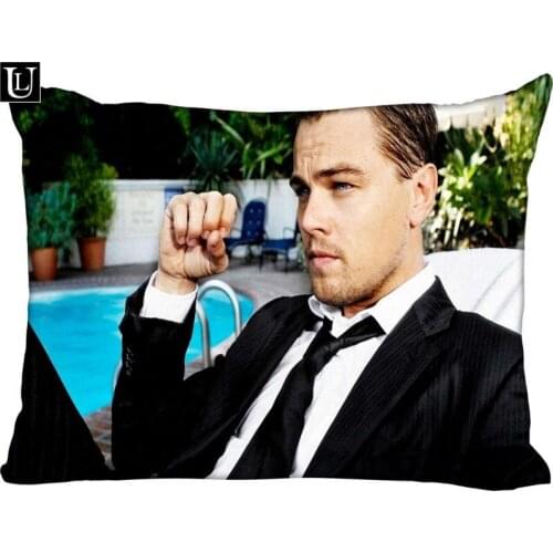 Custom Leonardo DiCaprio Rectangle Pillow Cover Size45x35cm (one side) Print Custom Zipper Polyester Cotton Pillowcase more size