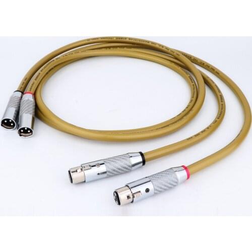 One Pair VDH MCD102MK Silver Plated Signal Audio Cable With Carbon Fiber Rhodium Plated XLR Balance Plug
