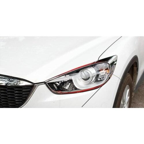FIT FOR MAZDA CX-5 CX5 2013 2014 2015 CHROME FRONT HEAD LIGHT LAMP COVER HEADLIGHT TRIM EYELID 2PCS ACCESSORIES