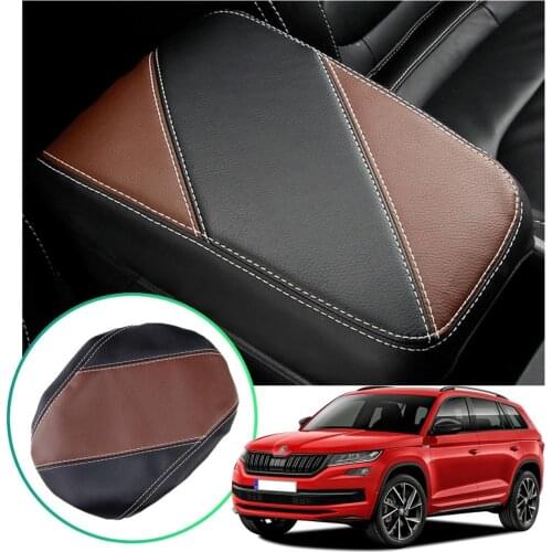 LFOTPP Car Armrest Box Cover For Kodiaq 2017 2018 2019 2020 Central Control Armrest Storage Box Pad Auto Interior Accessories