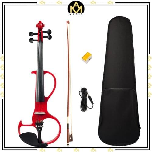 Full Size 4/4 Electronic Silent Violin Set Solidwood For Students Adults Beginners Music Perfomance Training w/ Bow Storage Case