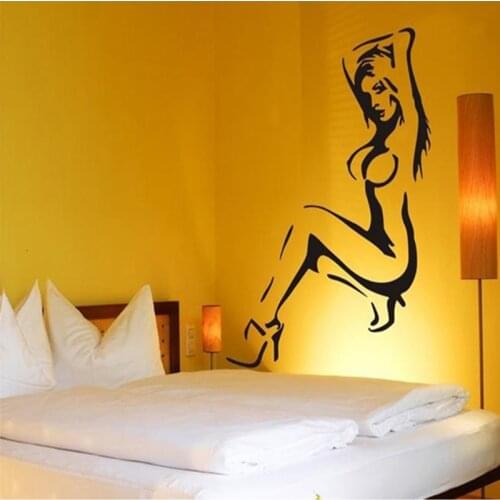 Sexy naked women removable vinyl wall decal stickers for bar bathroom wall decor