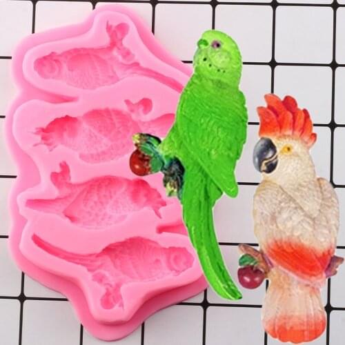 Parrot Birds Silicone Molds DIY Baking Fondant Cake Decorating Tools Soap Candle Resin Clay Mold Candy Chocolate Gumpaste Moulds