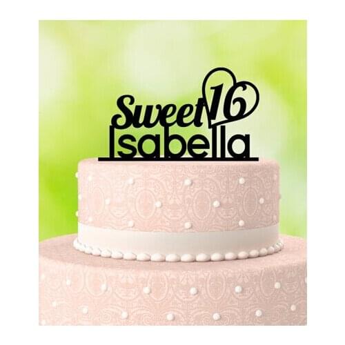 Sweet 16 Cake Toppers personalized name Happy Birthday Teenage Part Teen decorations