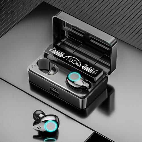 Soleeanre Bluetooth-compatible Earphones Wireless Headphones HD Led Display Mini Earbuds Stereo With Microphone