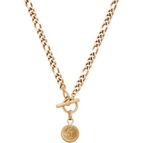 Presell Need wait 25 days Stainless steel Aloha Palm Tree Pendant Necklace with Figaro chain Toggle Clasp