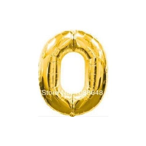 Free Shipping 40"(100cm) Super Number Mylar Balloons Golden Silver From 0-9 Helium foil Balloons for Party Wedding Decorations