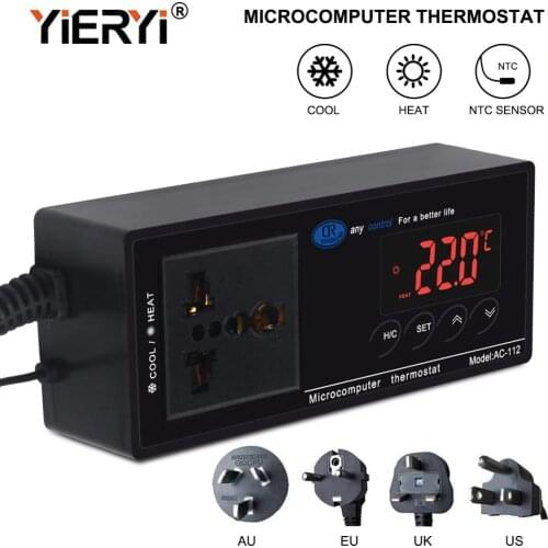 Yieryi AC-112 Digital Waterproof Temperature Controller Microcomputer Thermostat for Aquarium Reptile NTC Sensor