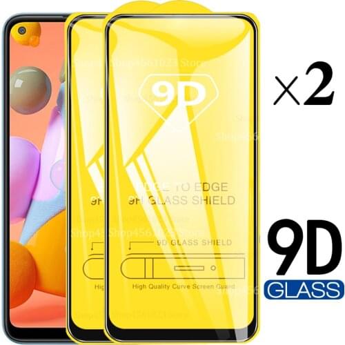 2Pcs 9D Tempered Glass For Samsung Galaxy A11 Protective Glass for Sansung Samsumg Sumsung A11 A 11 Screen Protector Full Cover