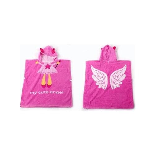 1pc Retail Children Cotton Bathrobes Cartoon Mermaid Pirates Angel Hooded Towel 2-6T Kids Bath Robe Girls Boys Swim Beach Towel