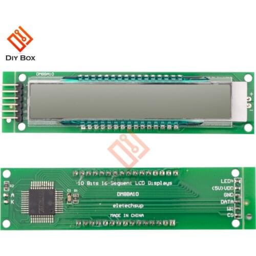10-Bit 16-Segment LCD Display Module Panel DM8BA10 DC 5V TM1622 Chip Blue Screen LCD Module With Pin