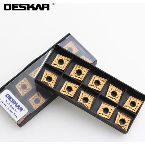 10PCS DESKAR CNMG120404-TM CNMG120408-TM SNMG120408-TM LF9028 CNC Lathe Cutter Cutting Carbide Inserts Turning For Steel Parts
