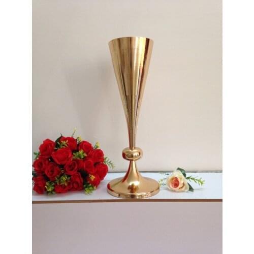 Hot style 54cm /21.2" Gold wedding flower vase wedding table vase wedding decoration Wedding road leads 10 pcs