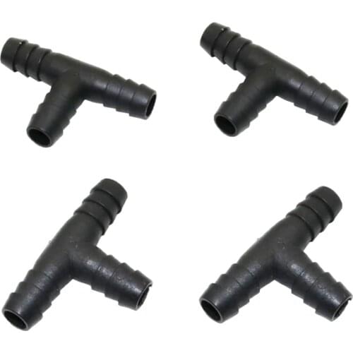 10pcs T-joint Black Irrigation Hose Barbed Interfaces Garden Watering Plants In Greenhouse Irrigation Plastic Parts